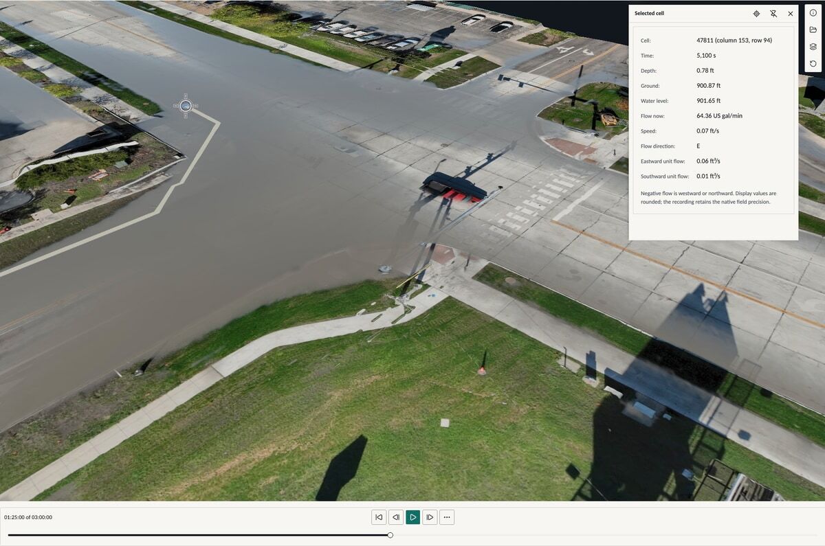 Current BaseState stormwater analysis on surveyed terrain.